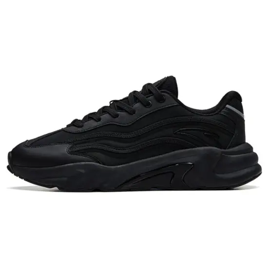 Anta Lightweight Low Top Sports Casual Shoes Men's Black Silver