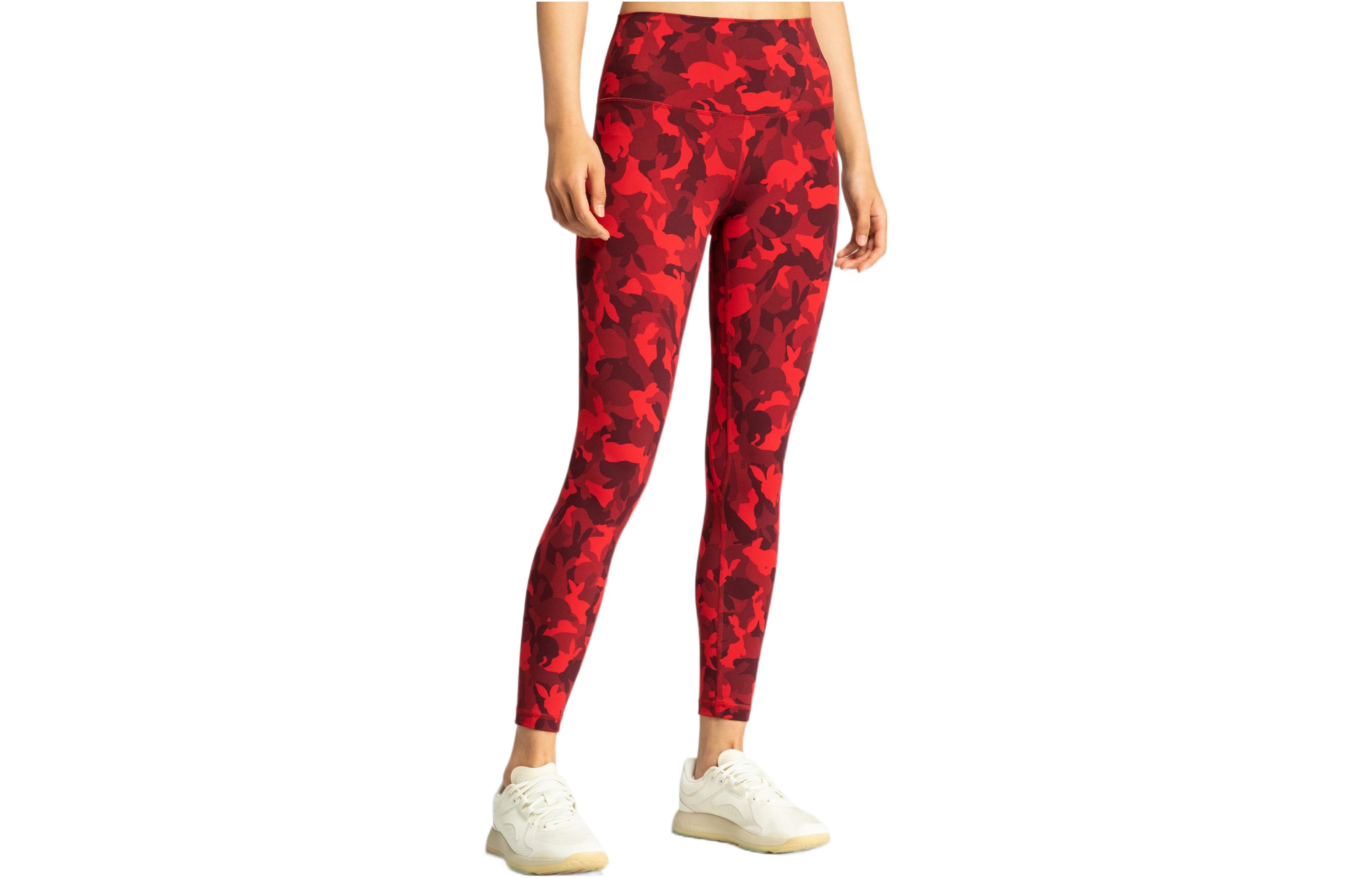 Lululemon Align Yoga Pants Women’s Camouflage Red Mixed Color Moderate