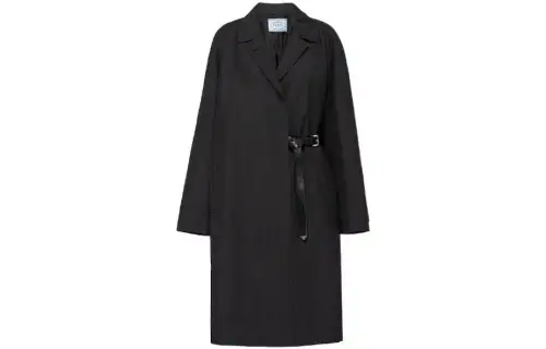 PRADA Coats Women's Coal Gray Moderate Straight Fit