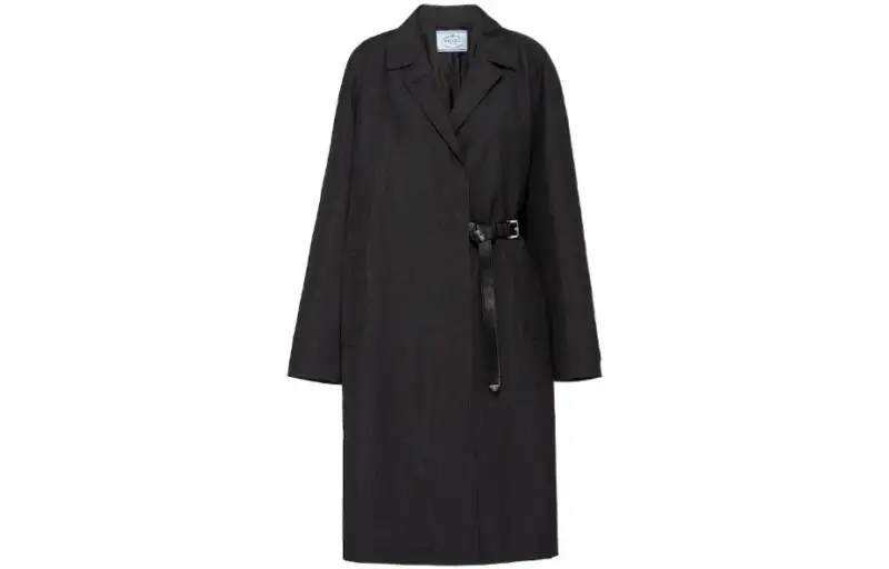 PRADA Coats Women's Coal Gray Moderate Straight Fit