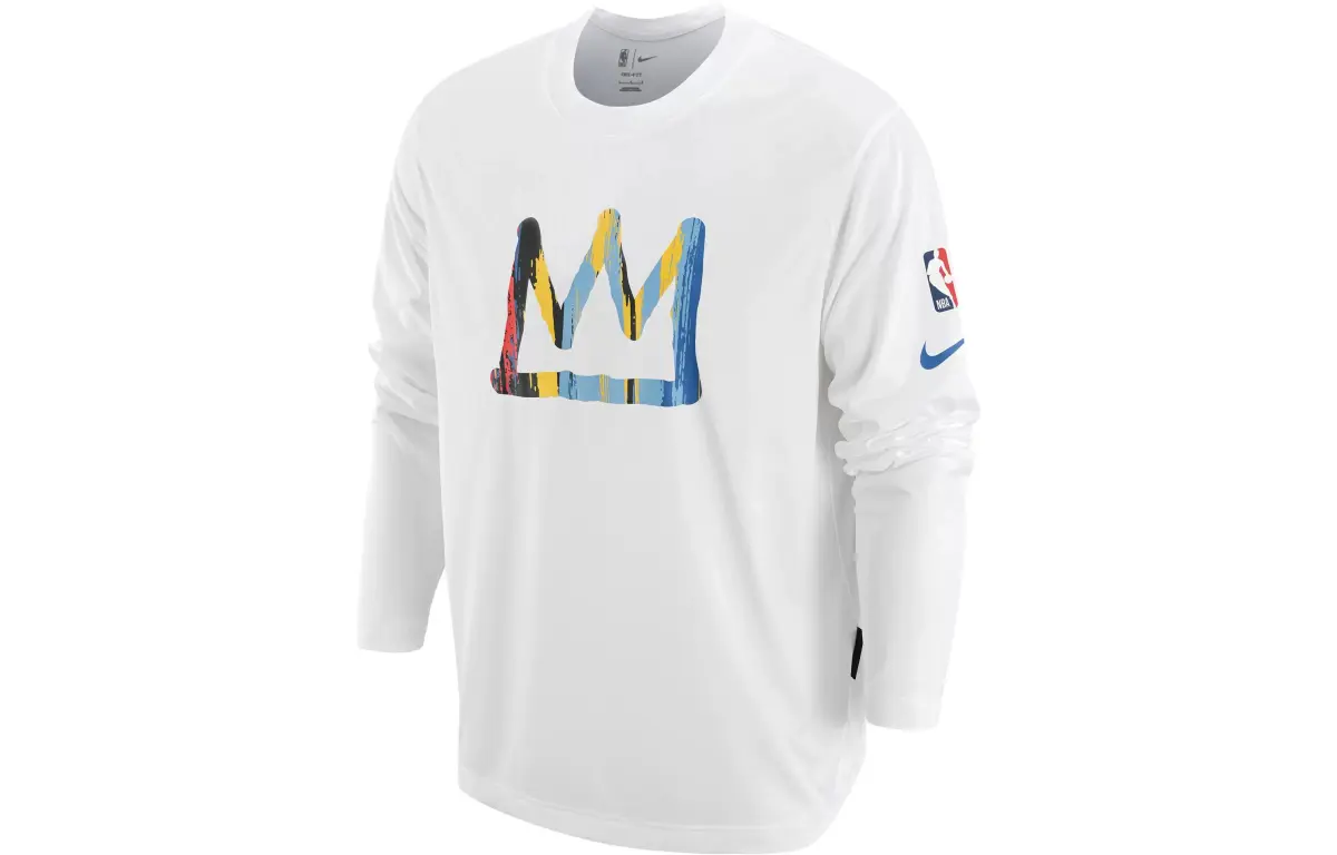 Nike T-Shirts Men's White Crew Neck Moderate Straight Fit