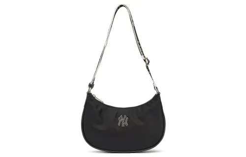 MLB Boston Red Sox Artificial Leather With Nylon Hobo Bag, Shoulder Bag, Handbag Regular Women's Black