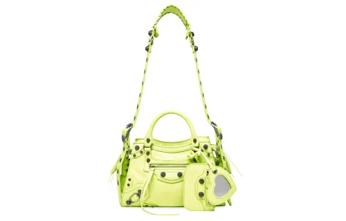 Balenciaga Neo Cagole Sheepskin One Shoulder Handbag Extra Small Women's Yellow