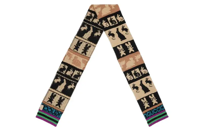 GUCCI Chinese New Year Knit Scarves Women's Multicolor