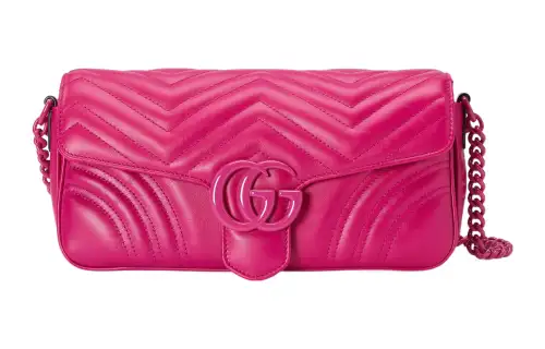 GUCCI GG Marmont Leather Crossbody Bag, Shoulder Bag Women's Pink
