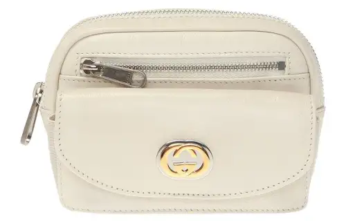 GUCCI Calfskin One Shoulder Crossbody Sling Bag, Fanny Pack Mini Unisex White