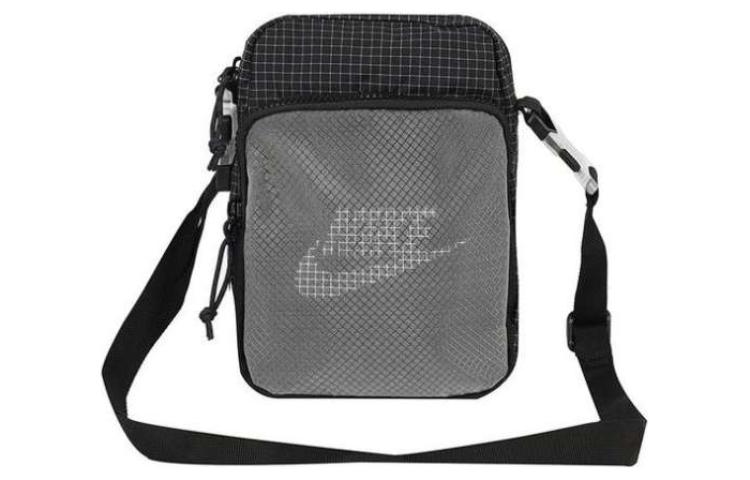 Nike Heritage Polyester Nylon Crossbody Bag, Shoulder Bag Unisex Black Plaid