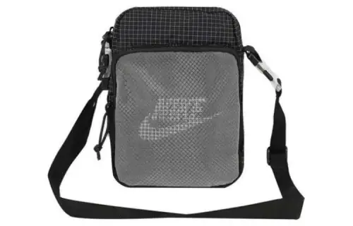 Nike Heritage Polyester Nylon Crossbody Bag, Shoulder Bag Unisex Black Plaid