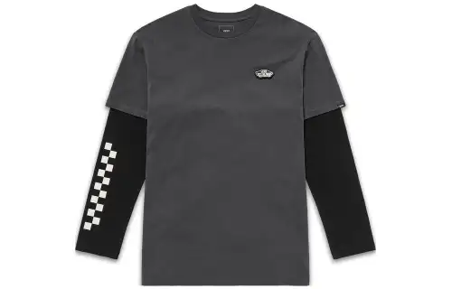 Vans T Shirts Men's Gray Crew Neck Moderate Straight Fit