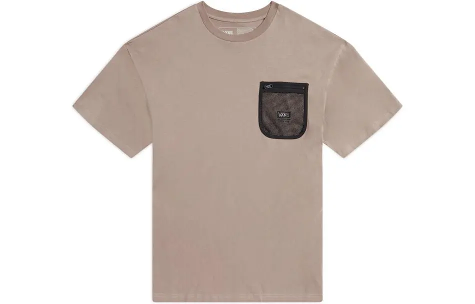 Vans T-Shirts Men's Taupe Crew Neck Moderate Straight Fit