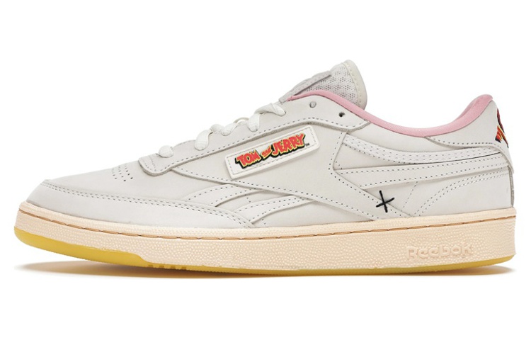 TOM & JERRY x Reebok Club C Revenge винтаж для отдыха Низкая банда панель обувь мужские и женские фасон унисекс белый желтый