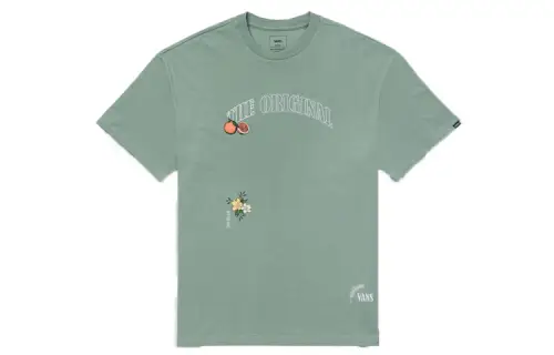 Vans T Shirts Unisex Green Crew Neck Moderate Straight Fit