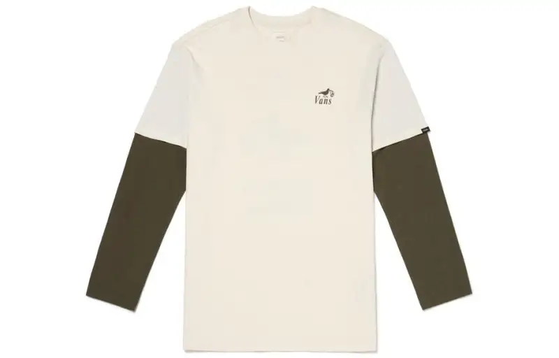 Vans T Shirts Men's Antique White Crew Neck Moderate Mock Two Piece