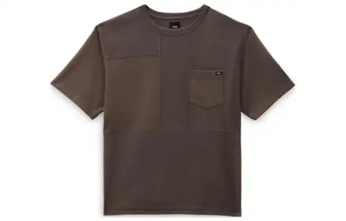 Vans T Shirts Men's Khaki Crew Neck Moderate Straight Fit