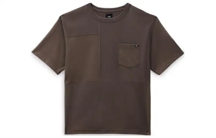 Vans T Shirts Men's Khaki Crew Neck Moderate Straight Fit