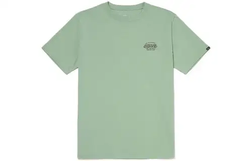 Vans T Shirts Men's Green Crew Neck Moderate Straight Fit