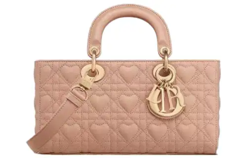 Valentine's Day Limited Edition DIOR Lady D Joy Lambskin Handbag, Shoulder Bag, Crossbody Bag, Handbag Medium Women's