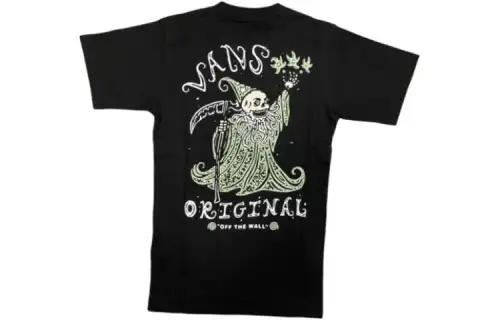 Vans T Shirts Men's Black Crew Neck Moderate Straight Fit