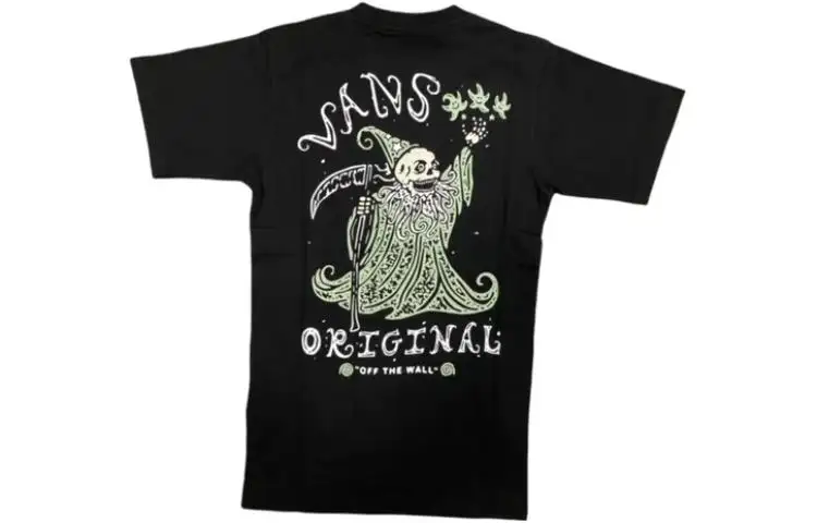 Vans T Shirts Men's Black Crew Neck Moderate Straight Fit