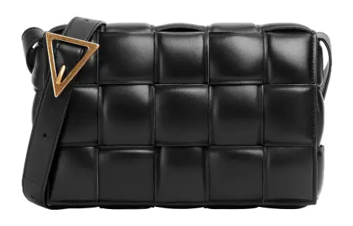 Bottega Veneta Padded Intreccio Cassette Crossbody Bag Black