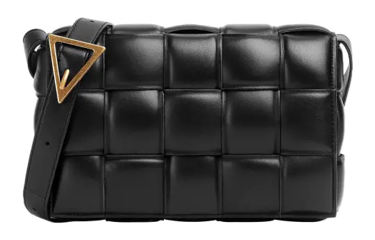 Bottega Veneta Padded Intreccio Cassette Crossbody Bag Black