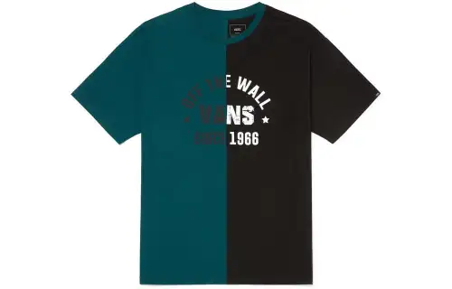 Vans T Shirts Unisex Dark Cyan Crew Neck Moderate Straight Fit