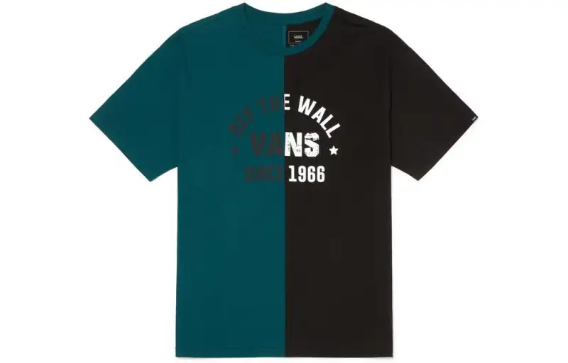 Vans T Shirts Unisex Dark Cyan Crew Neck Moderate Straight Fit