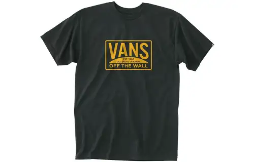 Vans T Shirts Men's Black Crew Neck Moderate Straight Fit