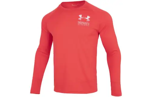 Under Armour Velocity T Shirts Men's Red Crew Neck Moderate Straight Fit