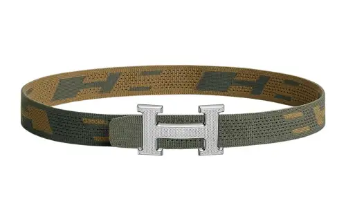 HERMES Classic H Carved Pattern, Smooth Buckle Men's Width 3.2cm