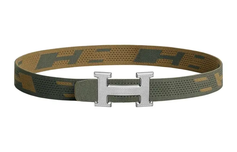HERMES Classic H Carved Pattern, Smooth Buckle Men's Width 3.2cm