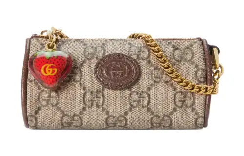 GUCCI Coin Purse With Double G Strawberry