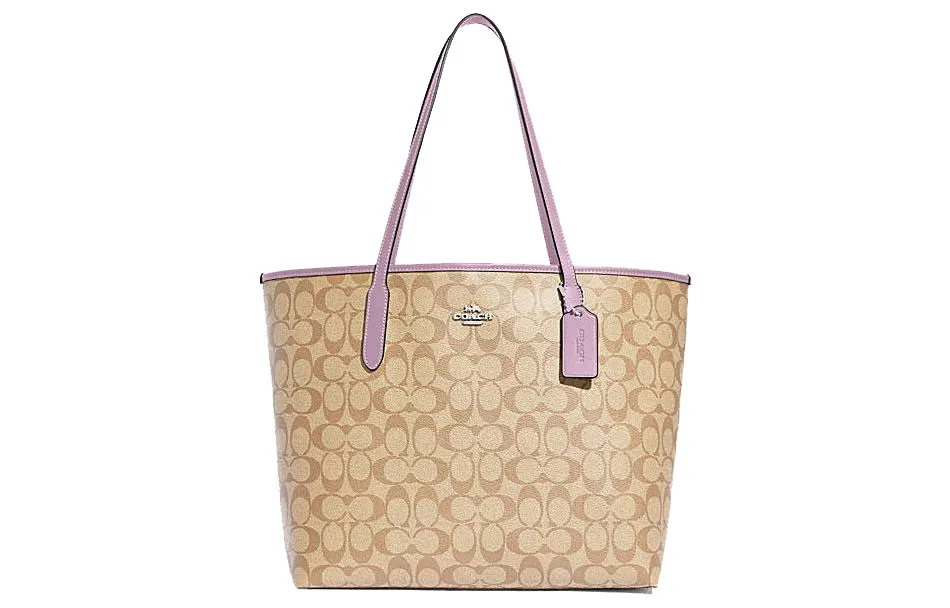 COACH City PVC Tote Bag, Shopping Bag, Handbag, Shoulder Bag Large Women's Light Khaki