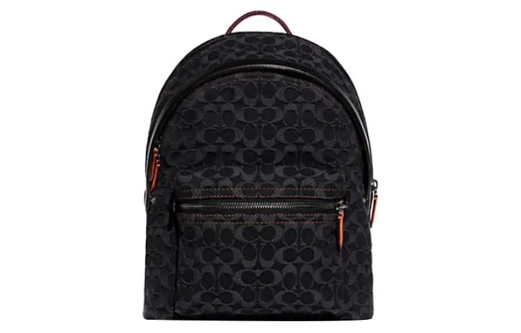 COACH Teri Fabric With Cow Leather Backpack Large Men's Black