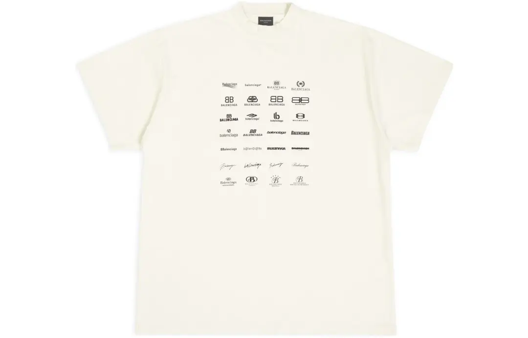 Balenciaga T Shirt Loose Fit Unisex Ecru