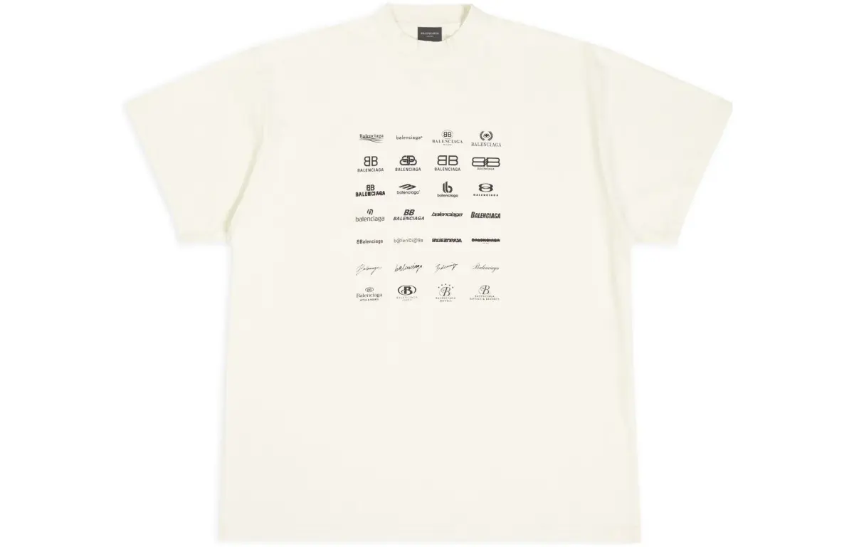 Balenciaga T Shirt Loose Fit Unisex Ecru