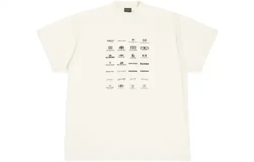 Balenciaga T Shirt Loose Fit Unisex Ecru