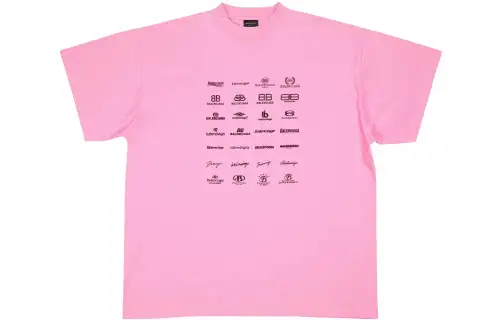 Balenciaga T Shirt Loose Fit Unisex Pink