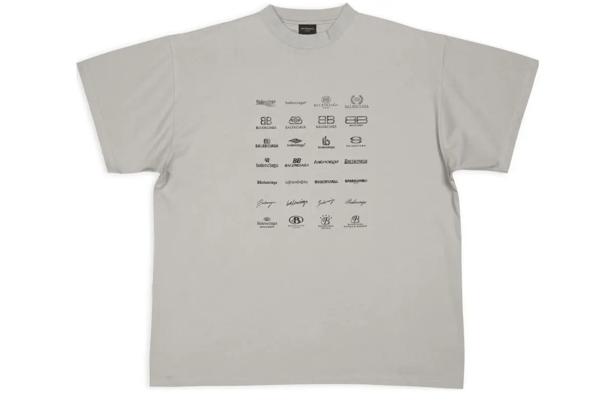 Balenciaga T Shirt Loose Fit Unisex Gray