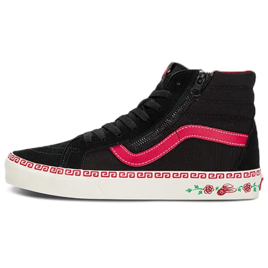Vans SK8 Skateboarding Shoes Unisex High-top Black/Red