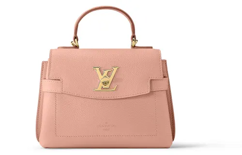LOUIS VUITTON Lockme Ever Grained Calfskin Shoulder Bag, Crossbody Bag, Handbag Mini Women's Light Pink