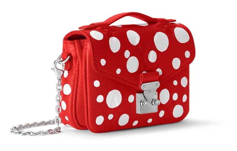 LOUIS VUITTON Yayoi Kusama Collaboration Cow Leather Handbag, Shoulder Bag, Crossbody Bag Extra Mini Women's Red/White