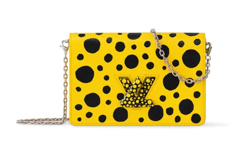 LOUIS VUITTON X Yayoi Kusama Twist Belt Chain Wallet Yellow/Black
