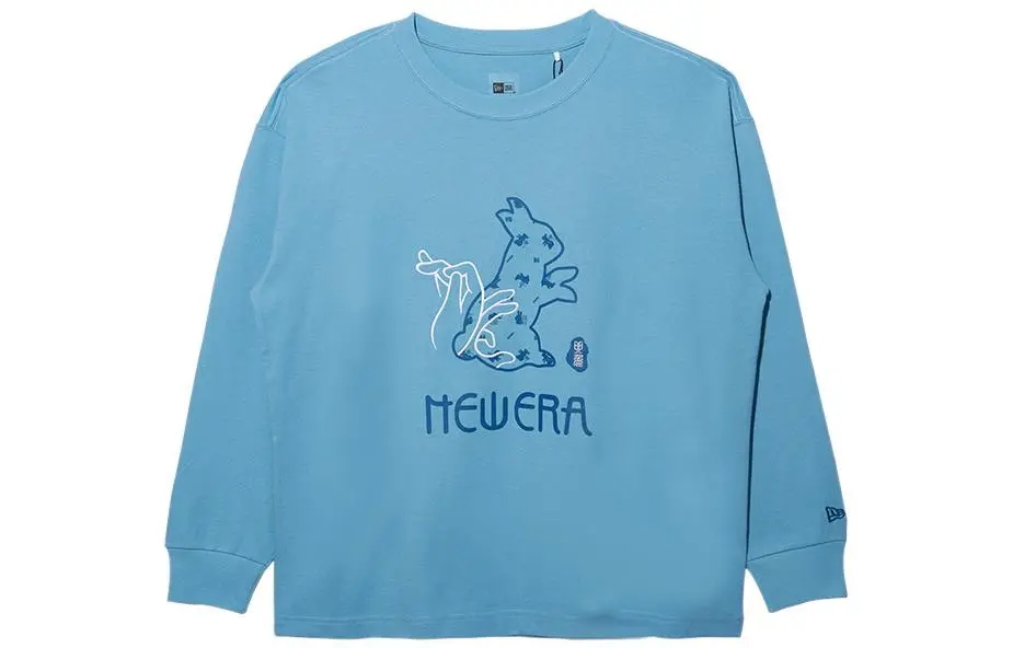 New Era T-Shirts Unisex Blue Crew Neck Moderate