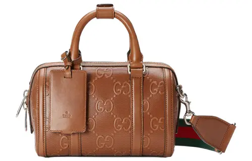 GUCCI Leather Cylinder Bag, Shoulder Bag, Crossbody Bag, Handbag, Travel Bag Mini Men's Brown
