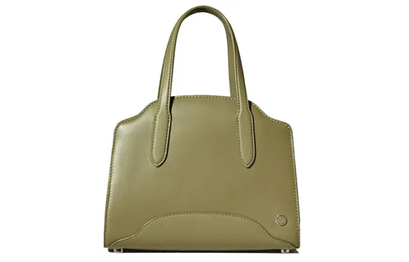 Loro Piana Calfskin Shoulder Bag, Handbag Mini Women's Tea Room Brown/Grass Green