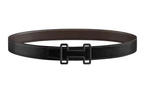 HERMES Cow Leather Belts Men's Width 3.2cm