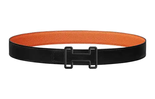 HERMES Tonight Color Cow Leather Belts Men's Width 3.2cm