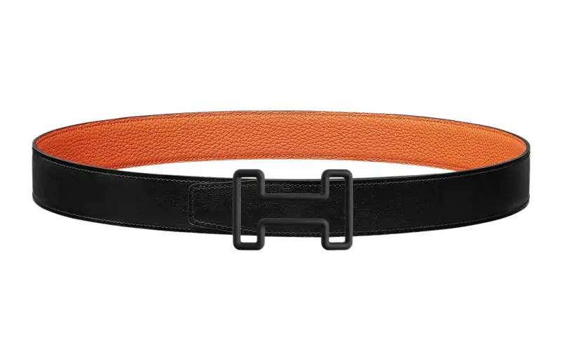 HERMES Tonight Color Cow Leather Belts Men's Width 3.2cm