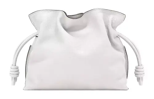 LOEWE Nappa Cow Leather One Shoulder Crossbody Clutch Mini Women's White